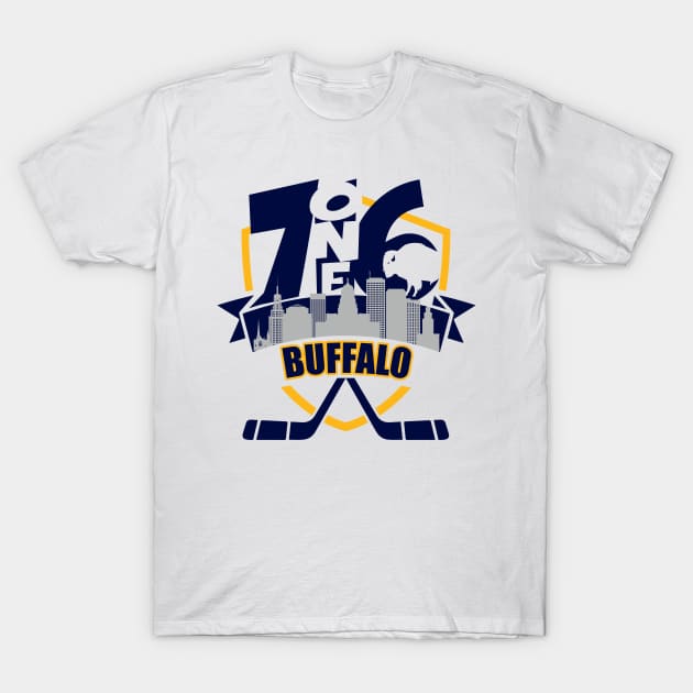 716 Buffalo Hockey Color T-Shirt by AssortedRealitee